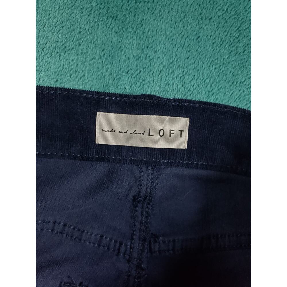 Loft Jeans Size 2 Petite Womens Blue Stretch Pant Corduroy Mid Rise Modern Ankle - Picture 3 of 13